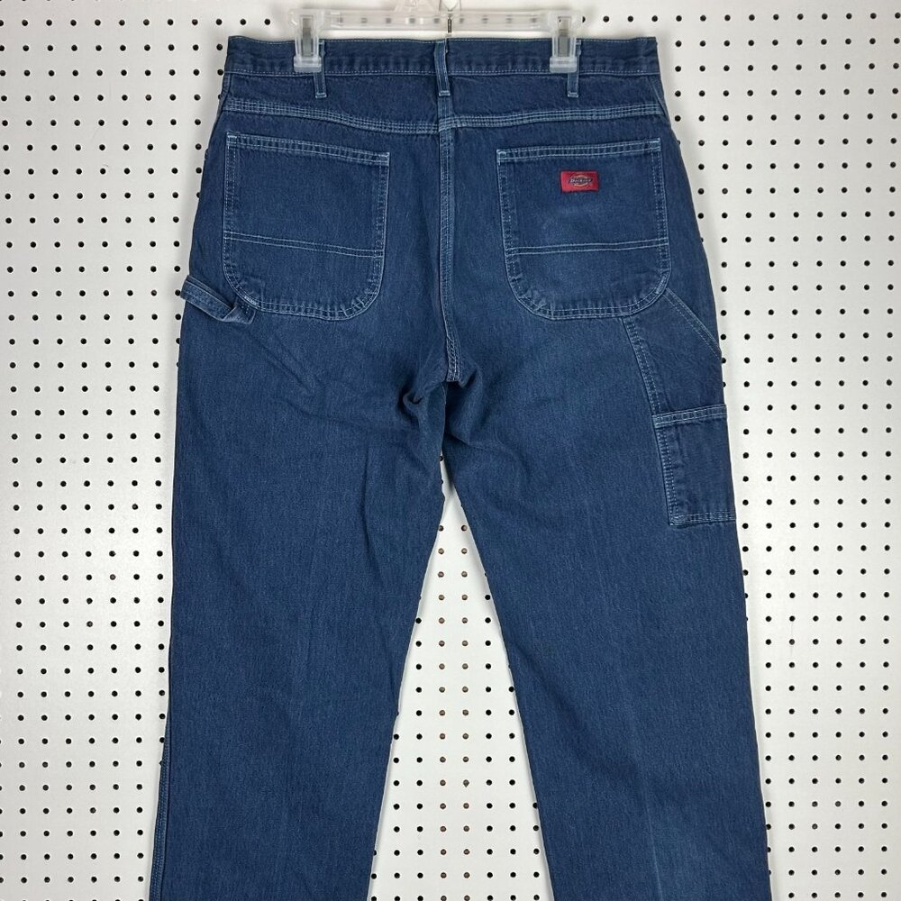 Dickies Carpenter Pants Jeans Size 36x34 Work Wear Blue Hammer Y2K 90s Skate - Picture 2 of 8